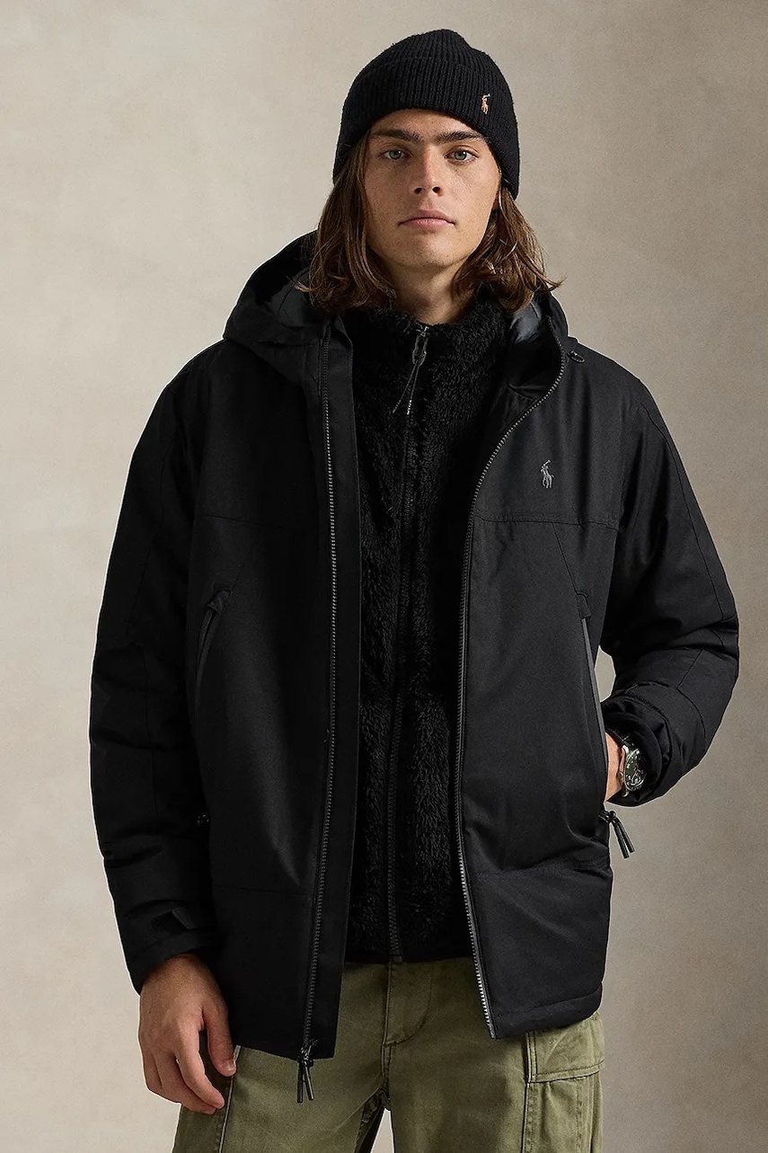 Bunda Polo Ralph Lauren černá barva, přechodná, 710967882