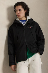 Bunda Polo Ralph Lauren černá barva, přechodná, oversize, 710P00794