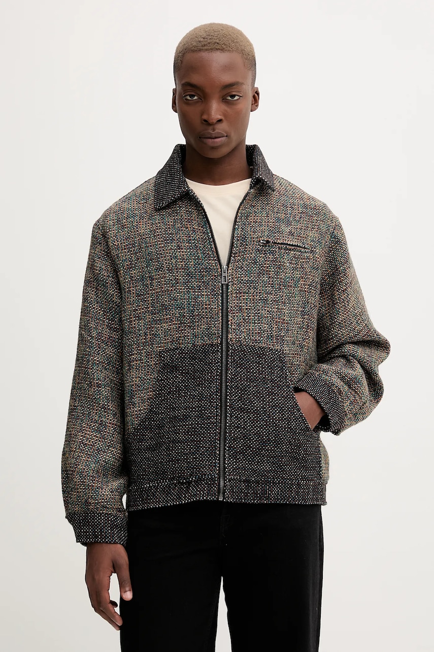 Bunda s příměsí vlny Desigual RUSTIC FABRIC černá barva, 25WMEW11