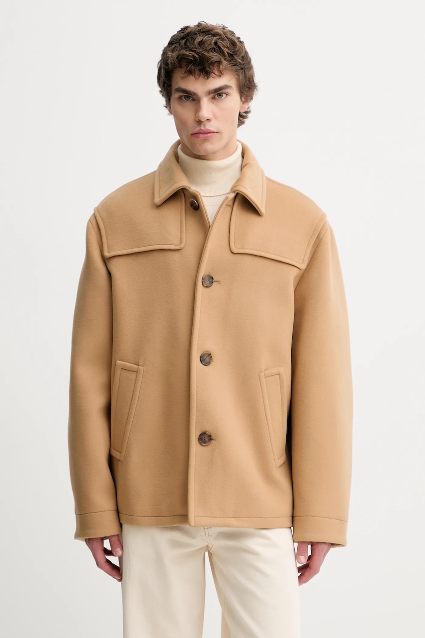 Bunda s příměsí vlny Filippa K béžová barva, 31916