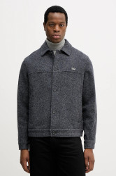 Bunda s příměsí vlny Guess HERRINGBONE šedá barva, M5BH88 KA680