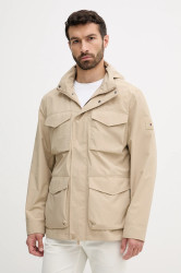 Bunda Tommy Hilfiger béžová barva, přechodná, MW0MW40223
