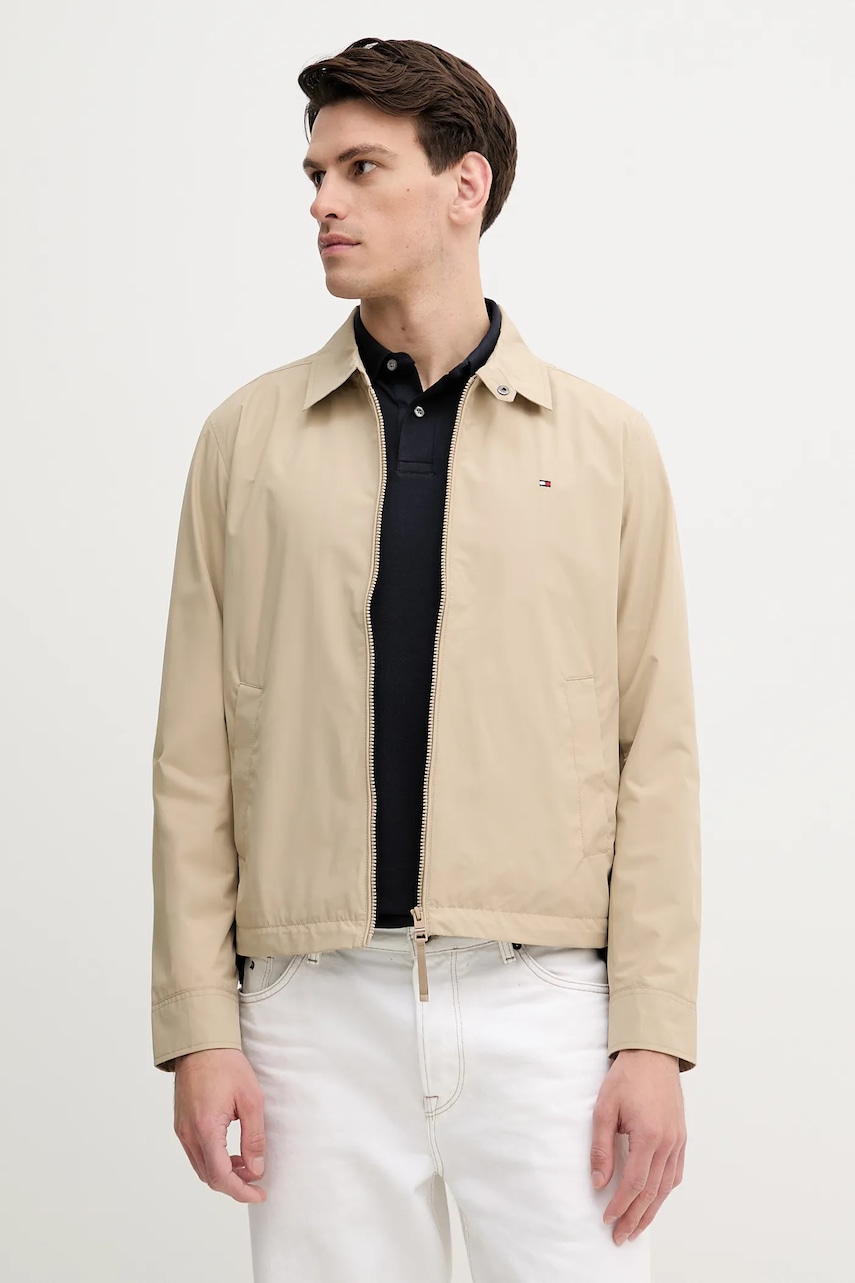 Bunda Tommy Hilfiger béžová barva, přechodná, MW0MW40582