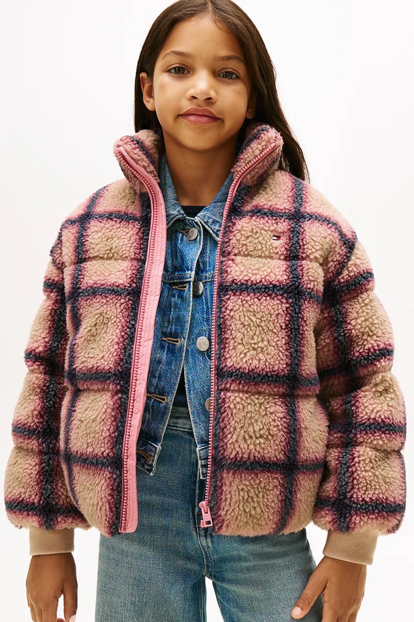 Bunda Tommy Hilfiger hnědá barva, KG0KG08763