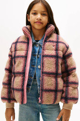 Bunda Tommy Hilfiger hnědá barva, KG0KG08763