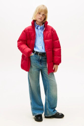 Bunda Tommy Hilfiger růžová barva, KG0KG08762