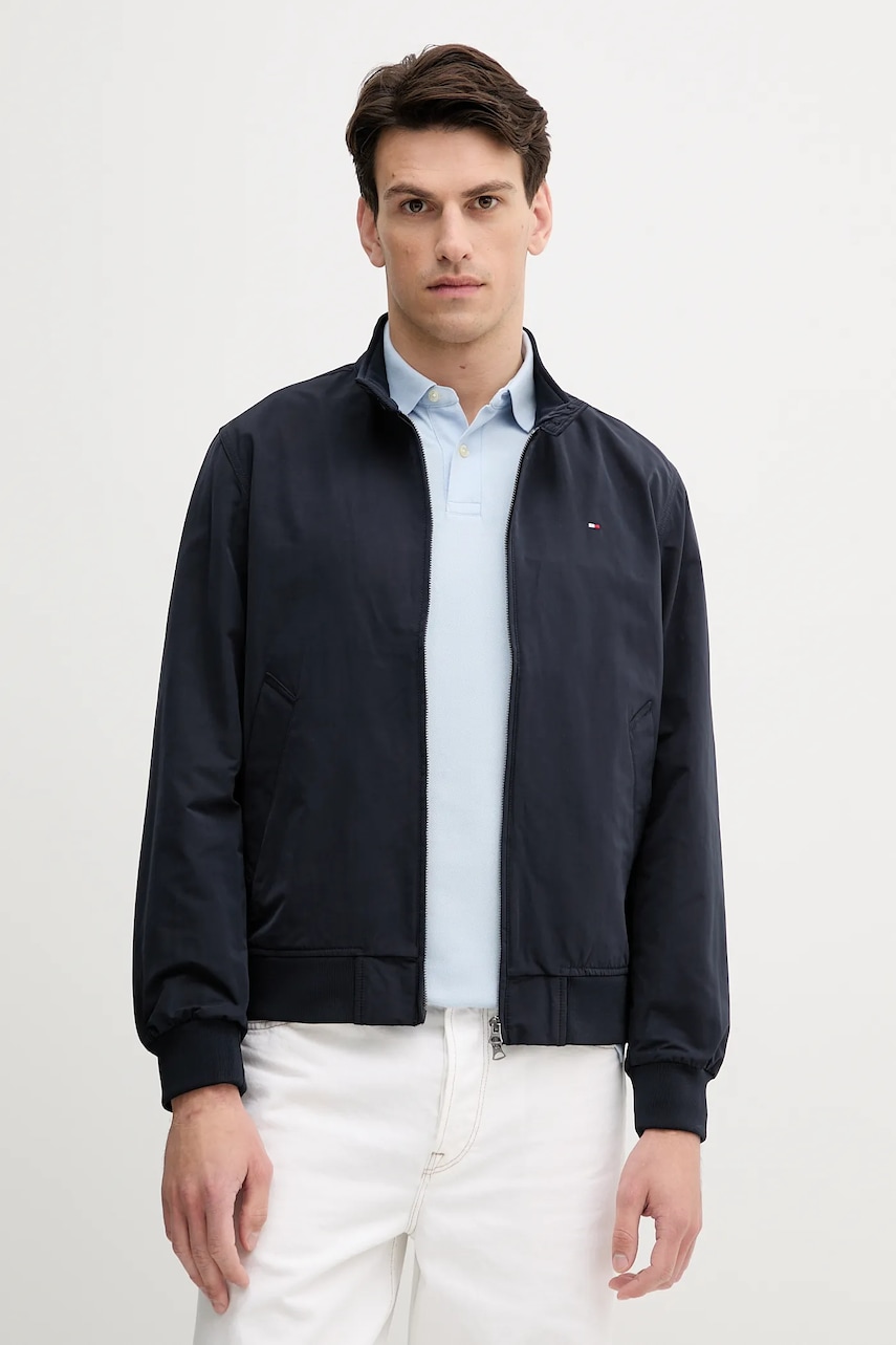 Bunda Tommy Hilfiger tmavomodrá barva, přechodná, MW0MW39637