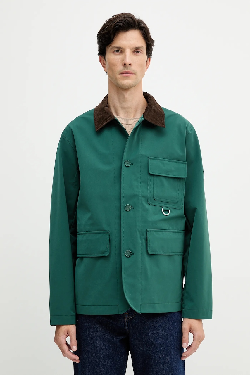 Bunda Tommy Hilfiger zelená barva, přechodná, MW0MW40596