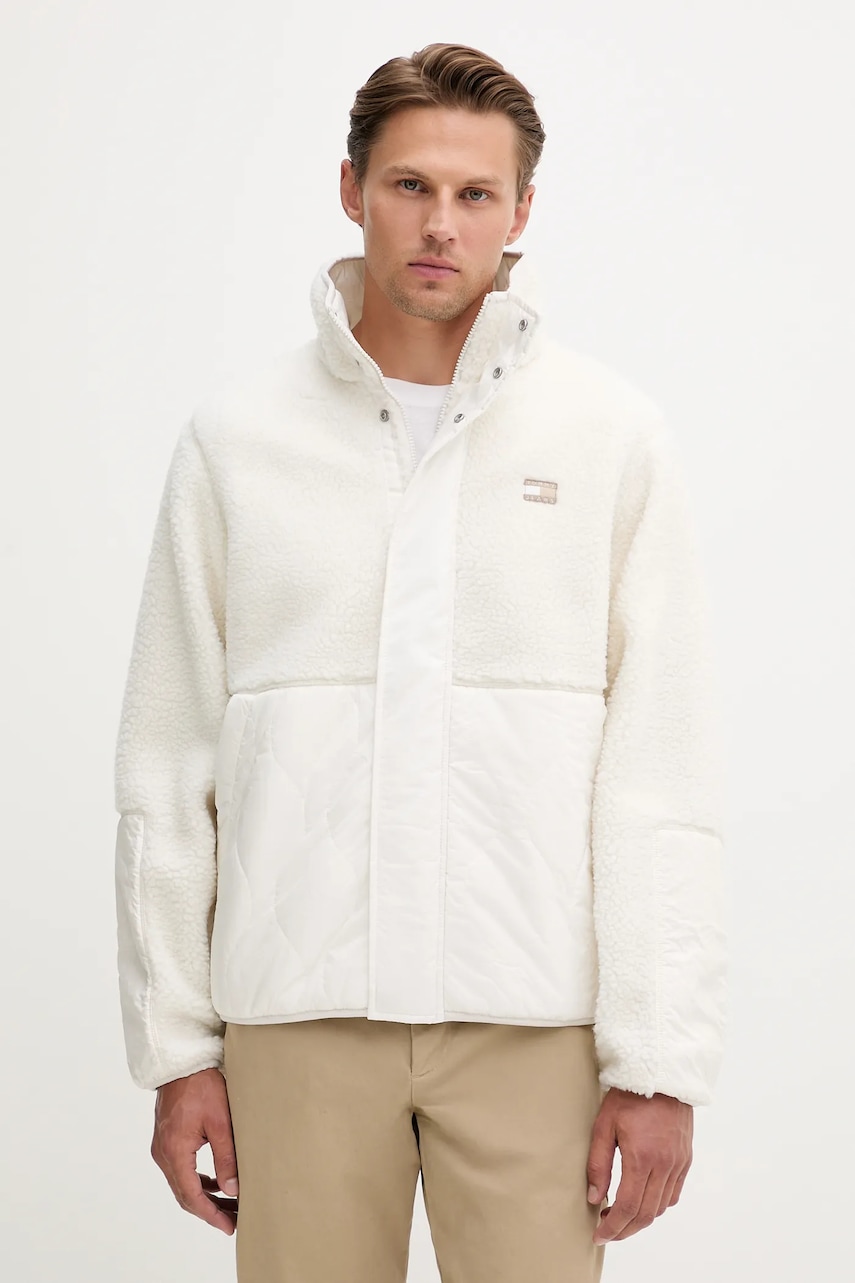 Bunda Tommy Jeans béžová barva, přechodná, DM0DM22066