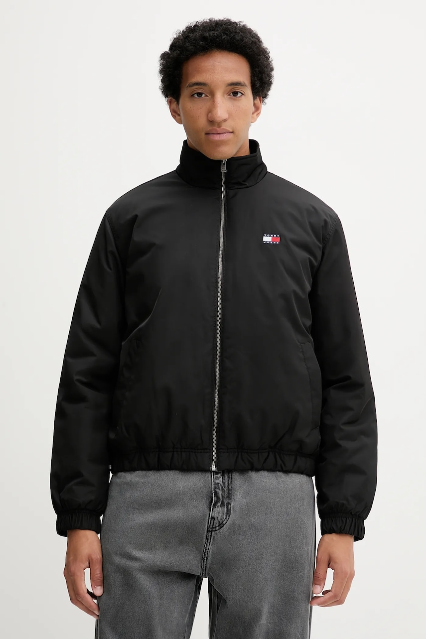 Bunda Tommy Jeans černá barva, přechodná, DM0DM21936