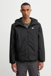 Bunda Tommy Jeans černá barva, přechodná, DM0DM22065