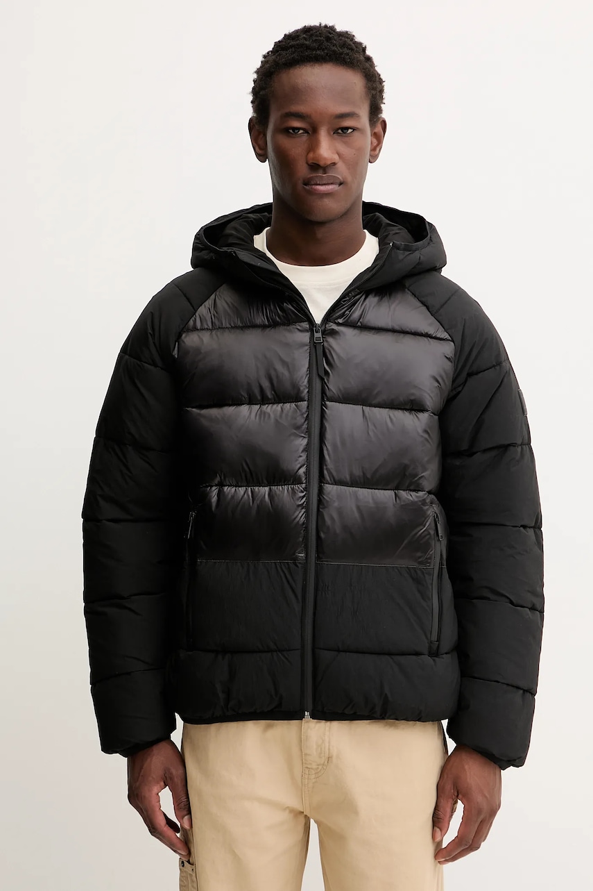 Bunda Tommy Jeans černá barva, zimní, DM0DM22034