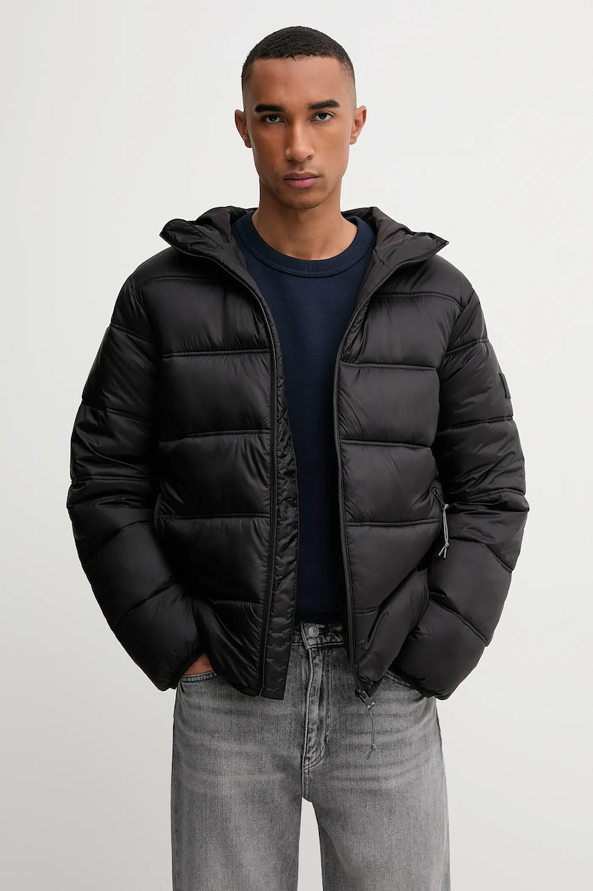 Bunda Tommy Jeans černá barva, zimní, DM0DM22044