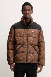 Bunda Tommy Jeans hnědá barva, zimní, oversize, DM0DM22037