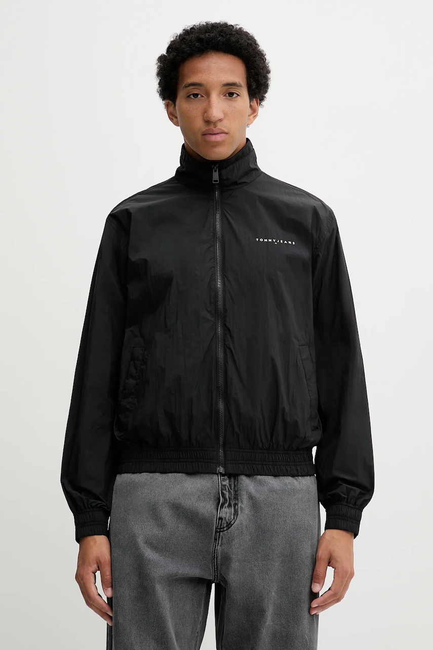 Bunda Tommy Jeans pánská, černá barva, přechodná, DM0DM21667