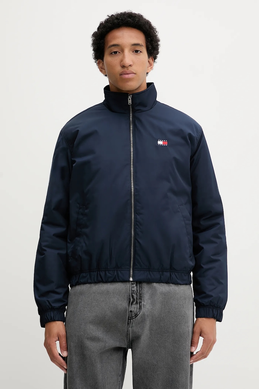 Bunda Tommy Jeans tmavomodrá barva, přechodná, DM0DM21936