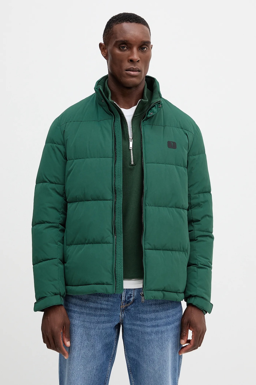 Bunda Trussardi zelená barva, přechodná, F007M000012N