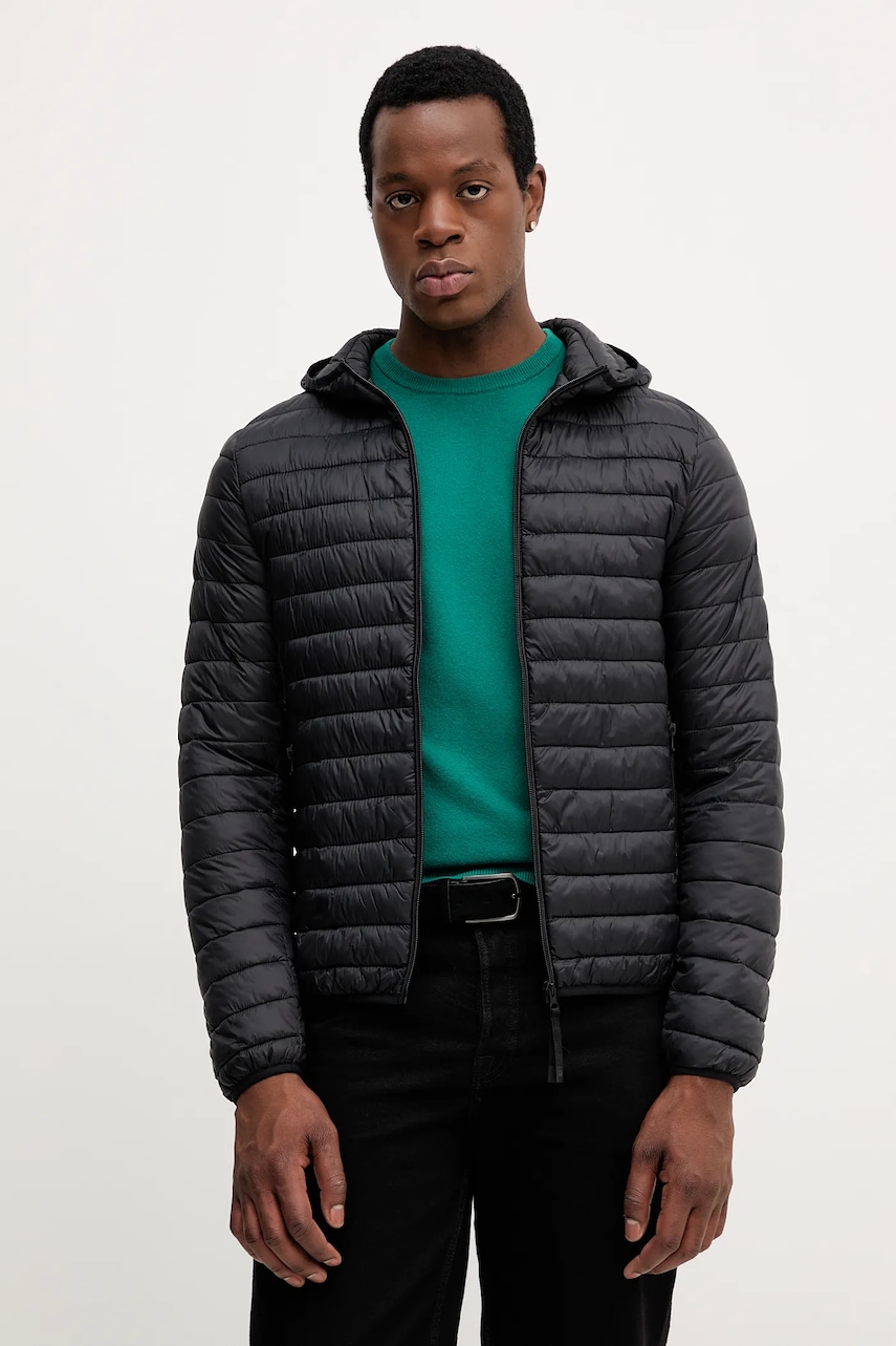 Bunda United Colors of Benetton černá barva, přechodná, 2TWDUN06I