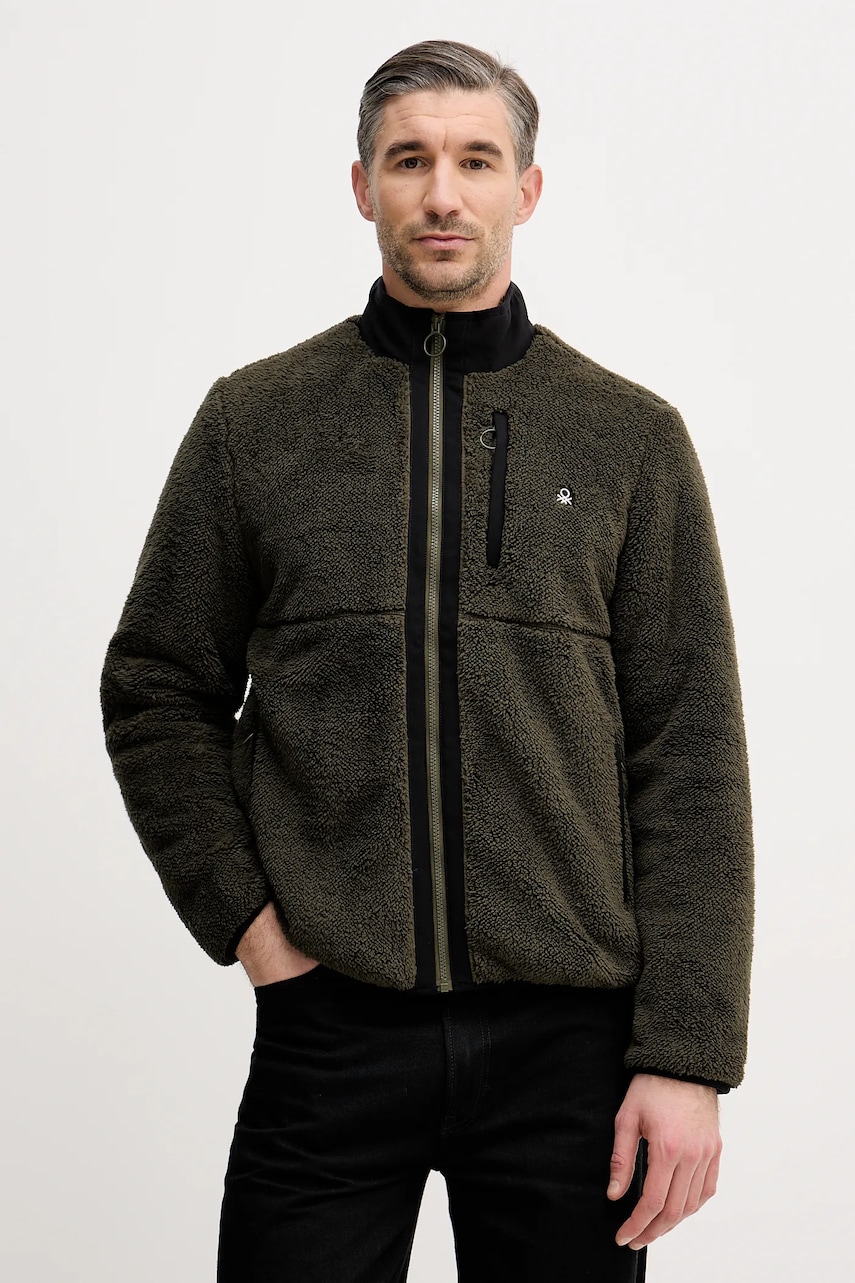 Bunda United Colors of Benetton pánská, zelená barva, přechodná, 2LNEUN06Y