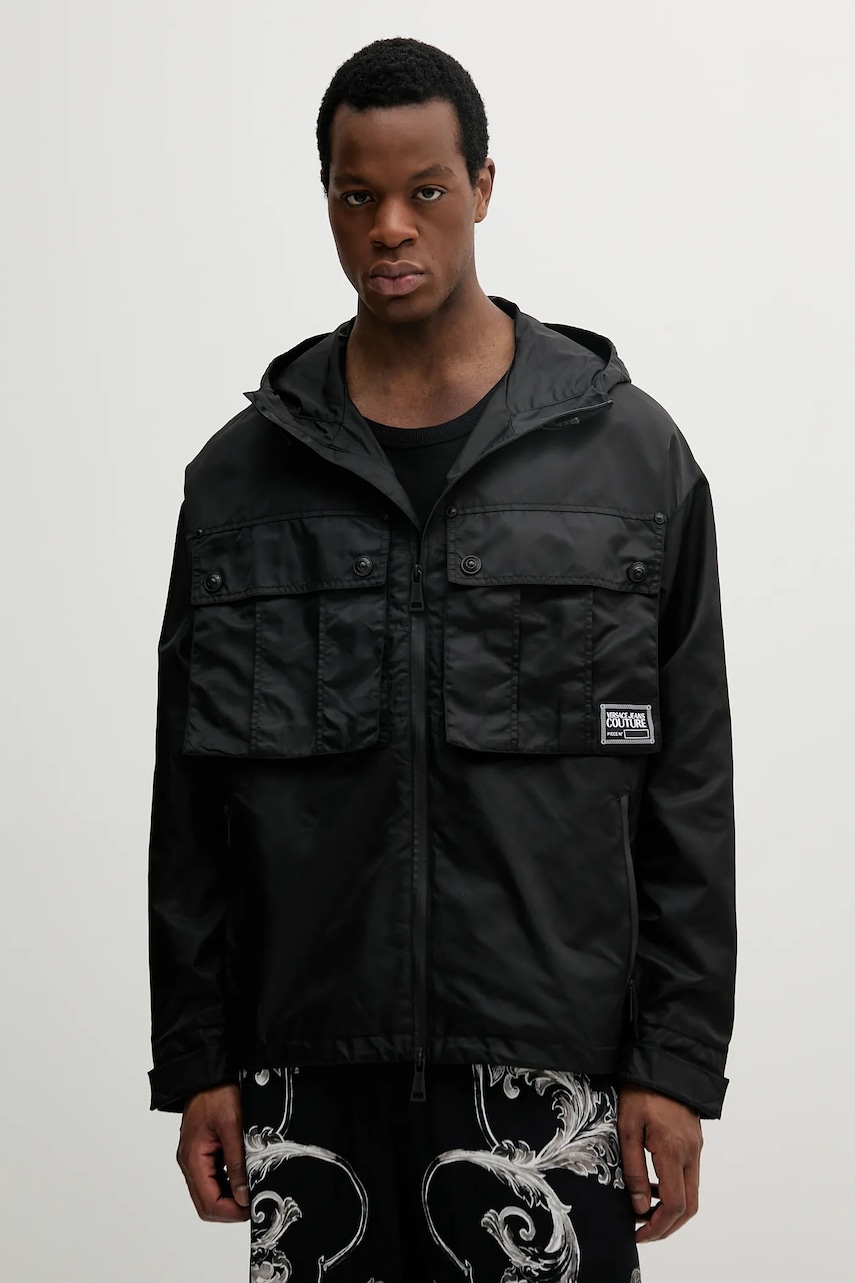 Bunda Versace Jeans Couture černá barva, přechodná, 78GAS410 CQ03D