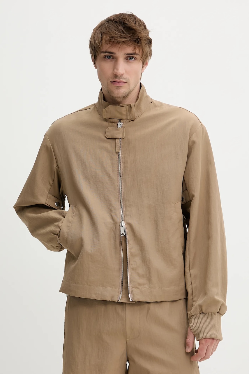 Bunda Won Hundred hnědá barva, přechodná, oversize, 3527-13056