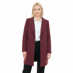Burgundy Classic Striped Yups Coat