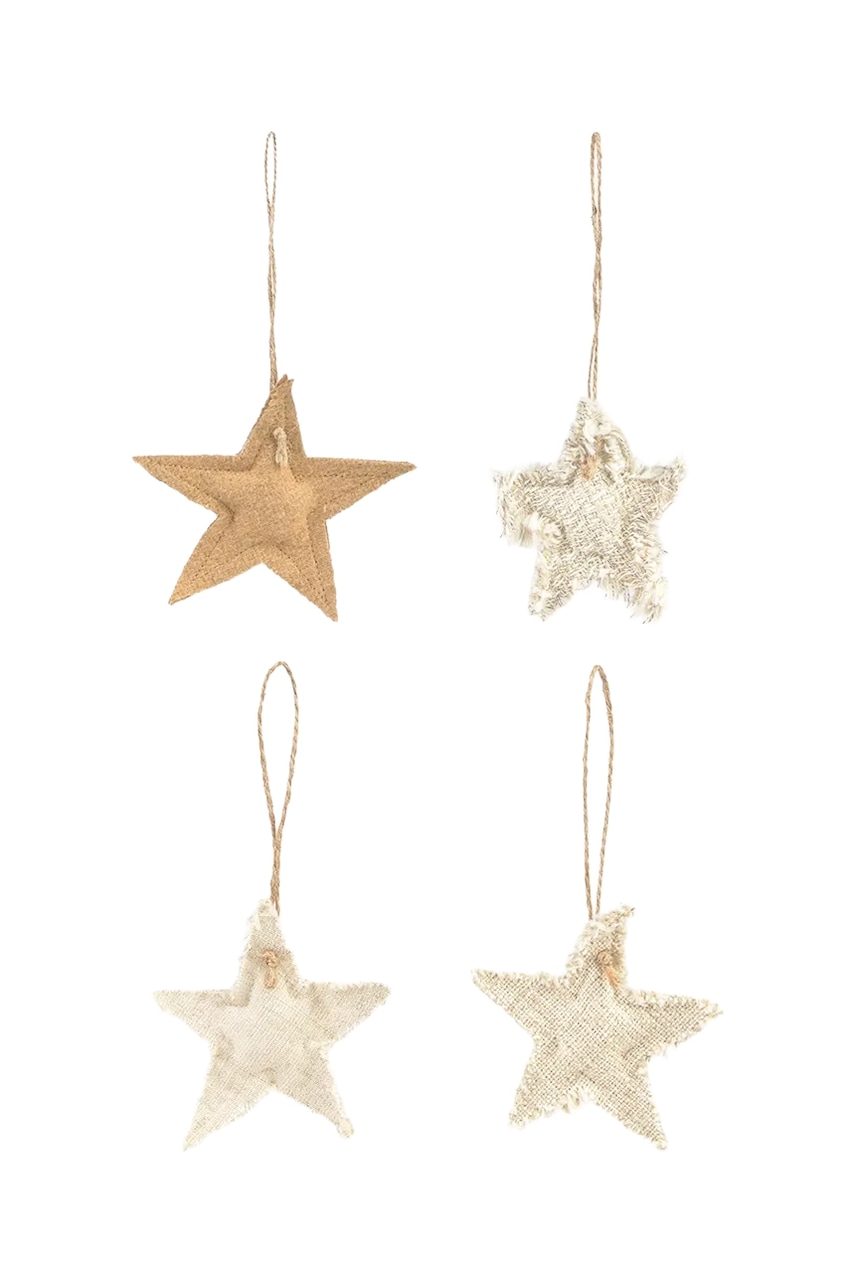 Calma House  Závěsná dekorace  Star Christmas 4-pack 10 cm