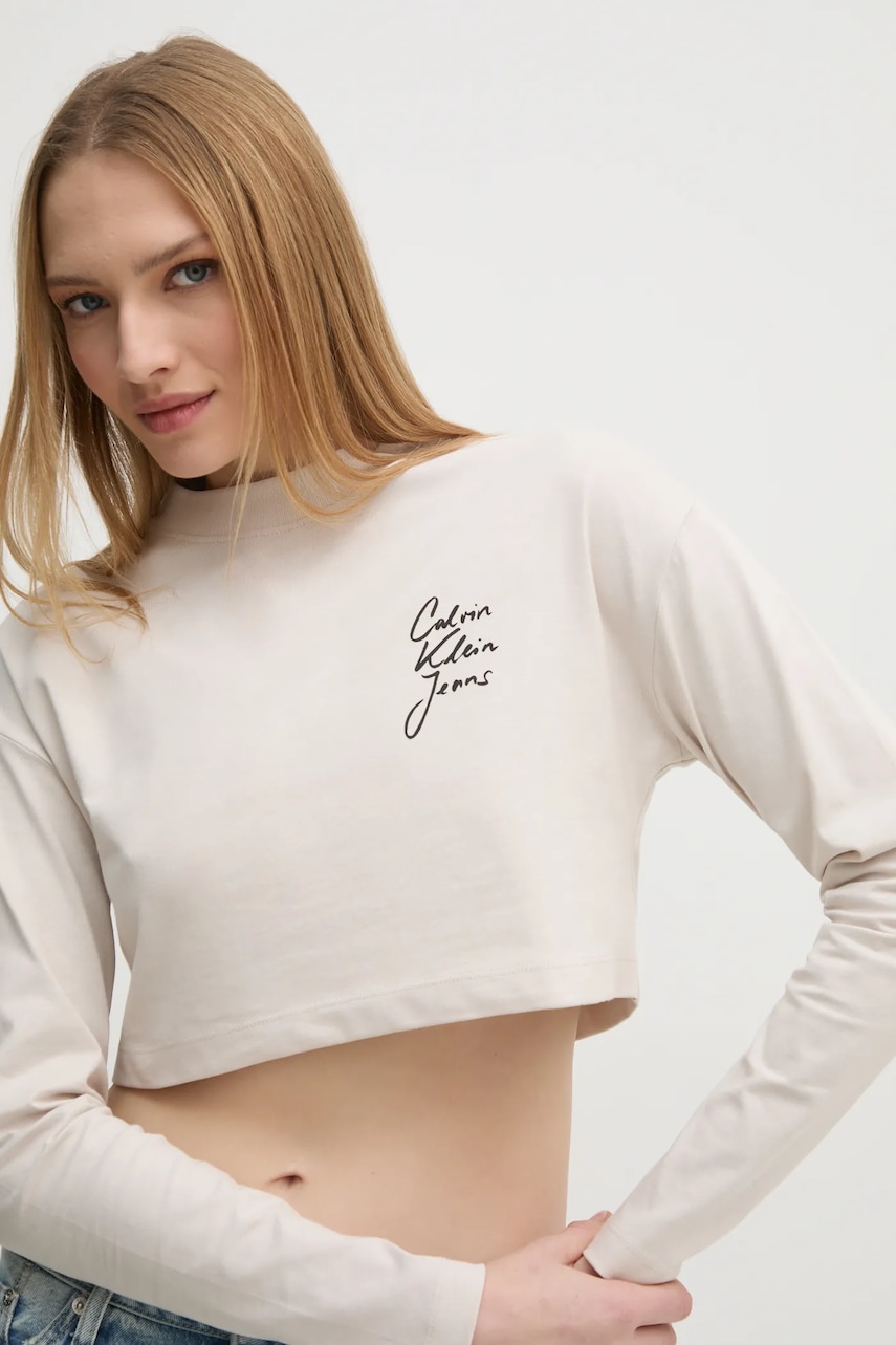Calvin Klein Jeans  Bavlněné tričko s dlouhým rukávem