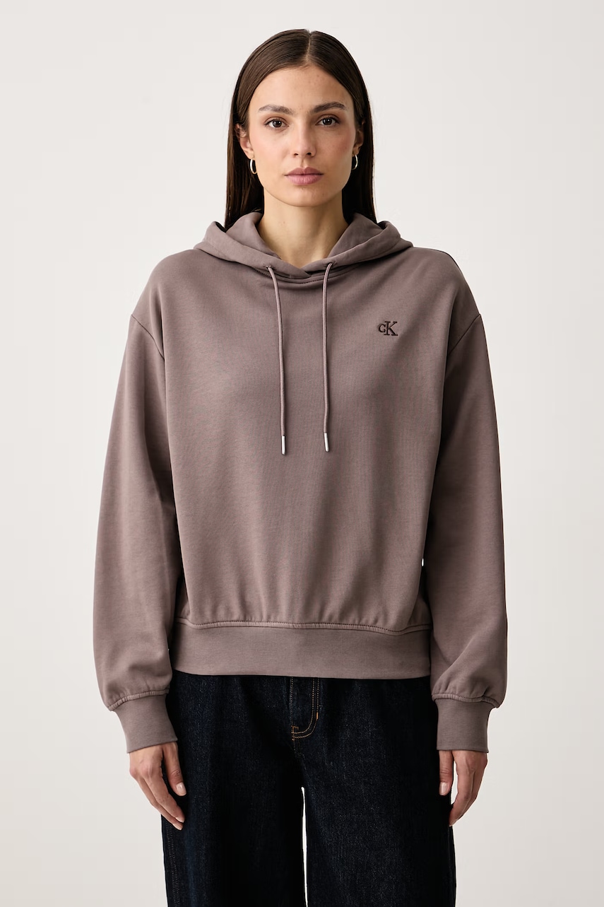 Calvin Klein Jeans  mikina s kapucí dámská s bavlnou