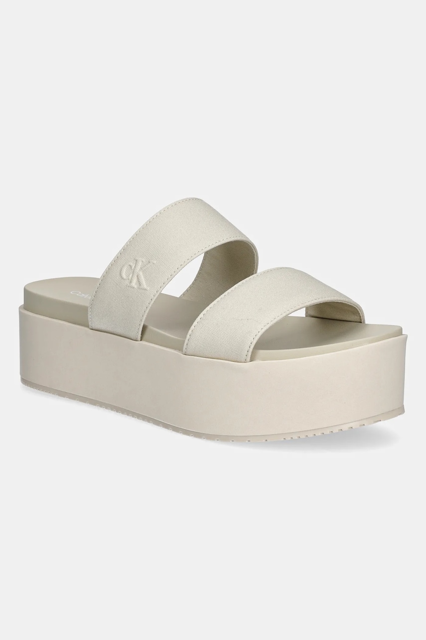 Calvin Klein Jeans  Pantofle  FLATFORM SANDAL WEBBING IN