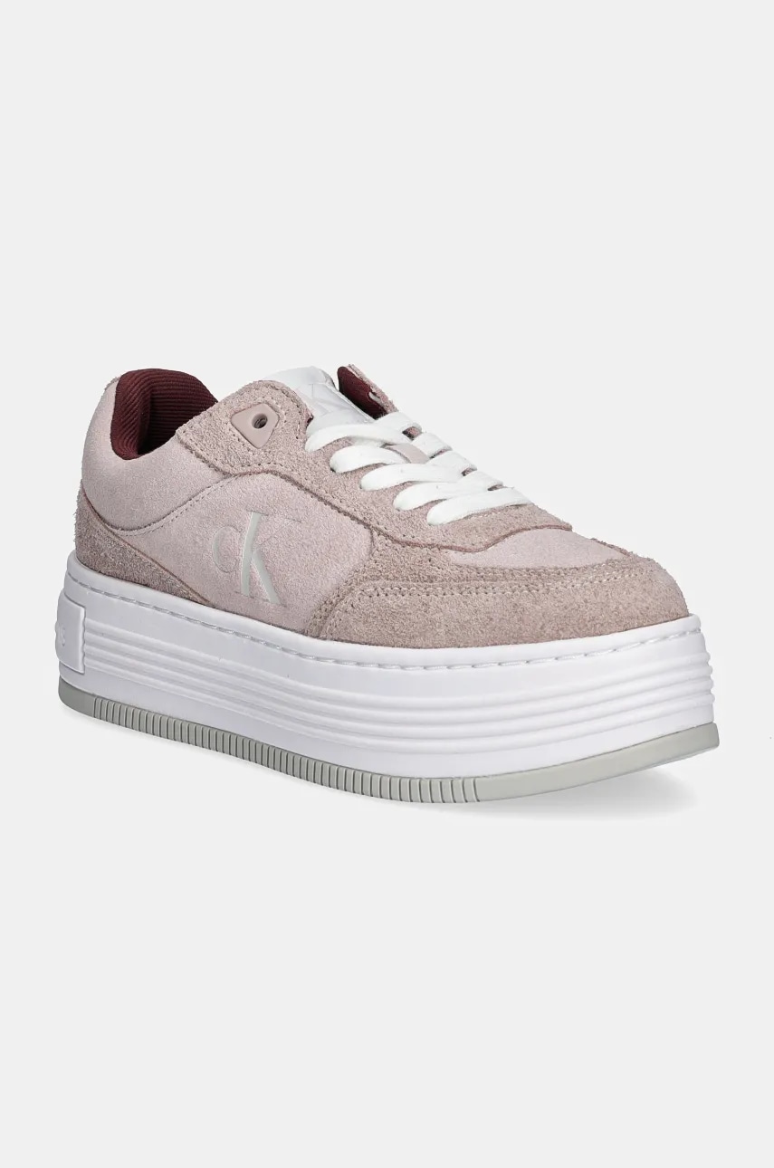 Calvin Klein Jeans  Semišové sneakers boty  BOLD PLATF LACEUP LOW MG SUEDE