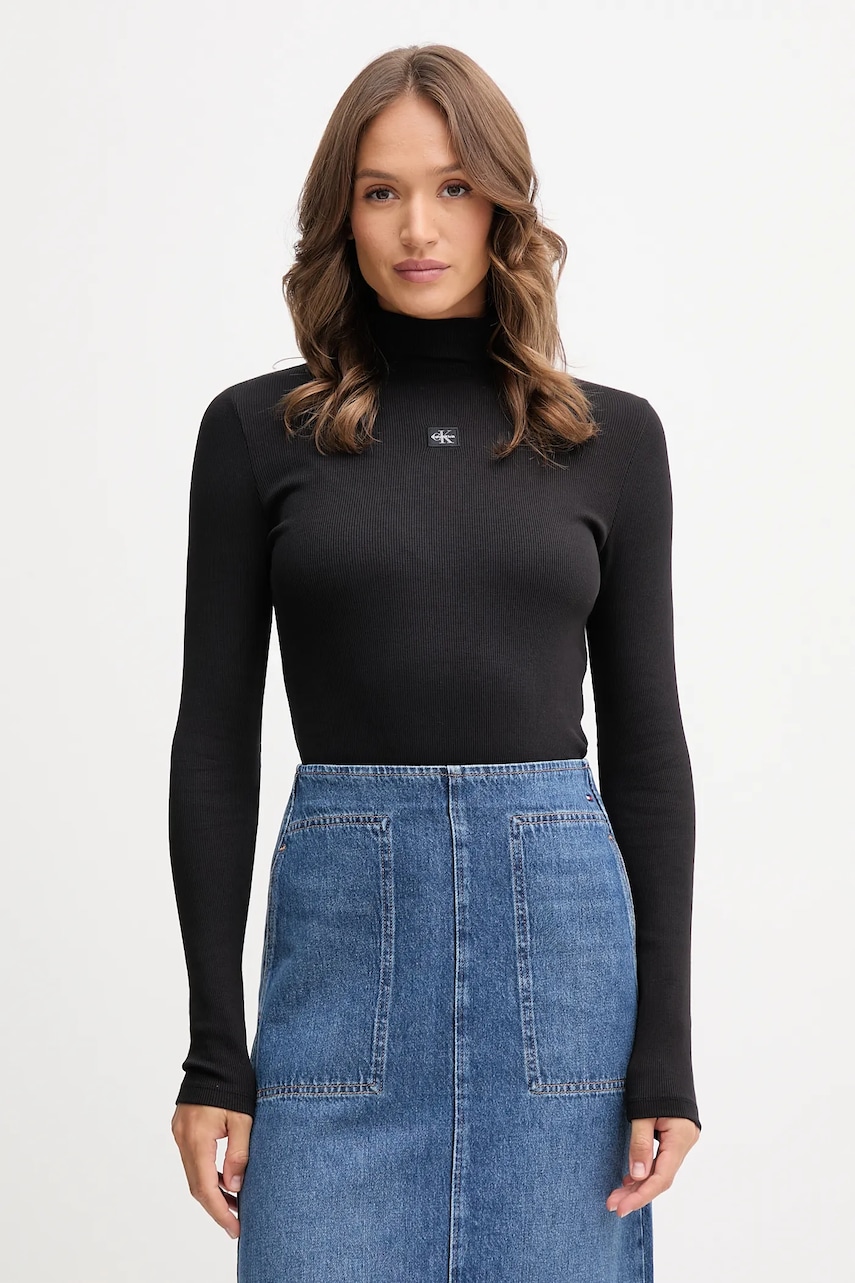 Calvin Klein Jeans  tričko s dlouhým rukávem dámské s bavlnou