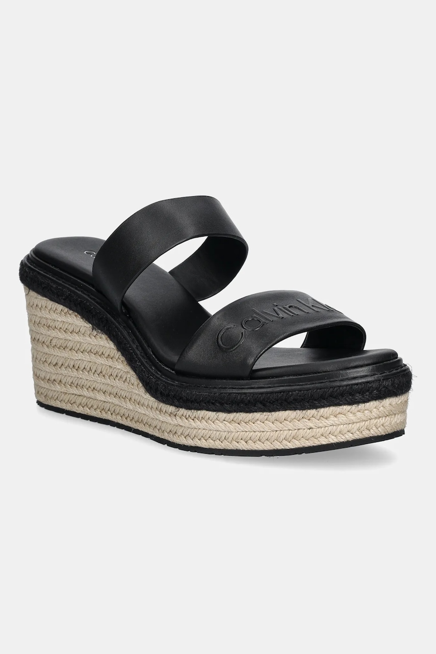 Calvin Klein  Kožené pantofle  WEDGE SANDAL 50 - HE