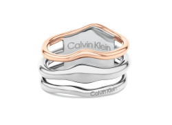 Calvin Klein Módní dámský bicolor prsten z oceli CK Wavy 35000651 56 mm