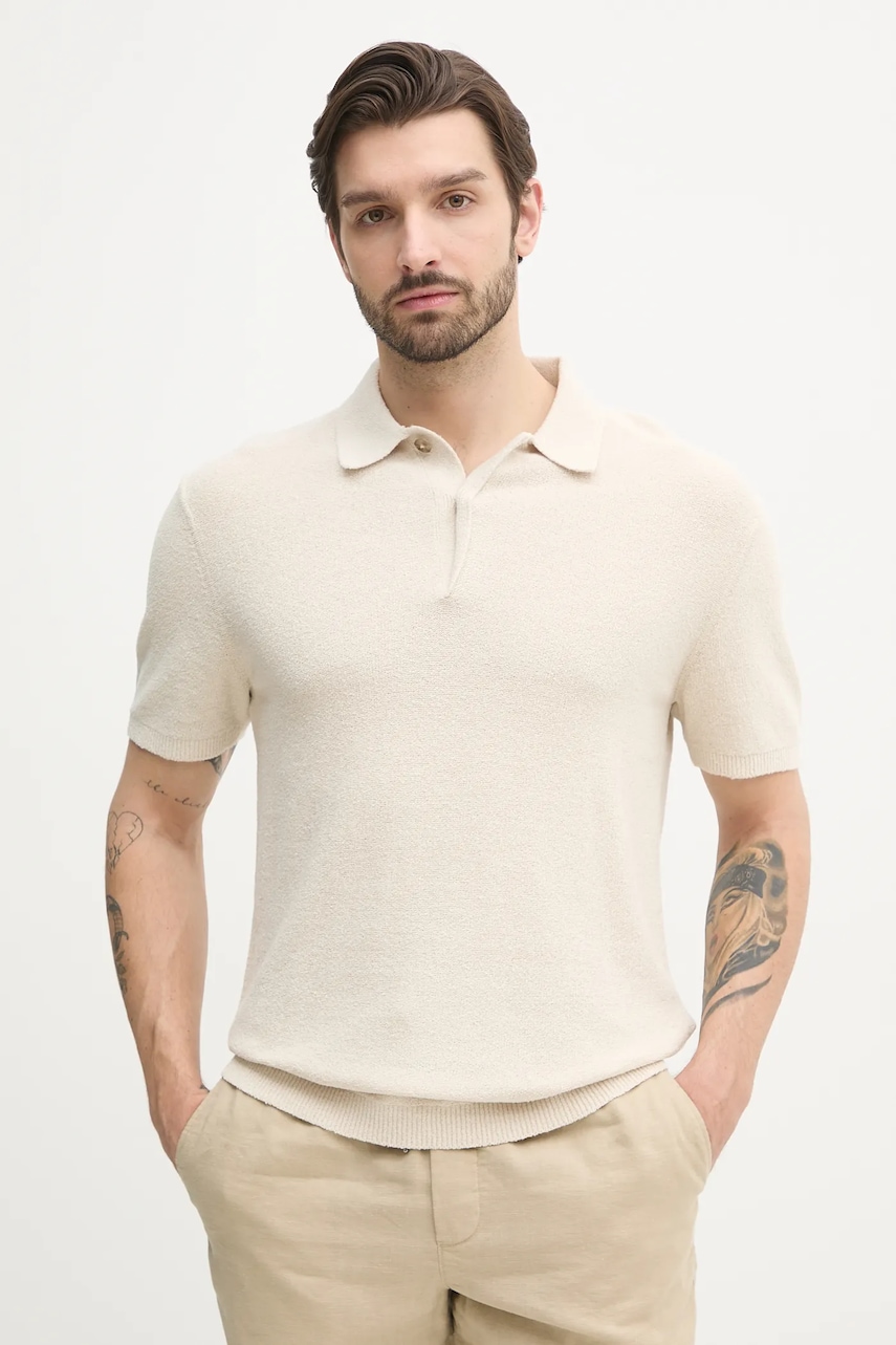 Calvin Klein  Polo tričko s lněnou směsí