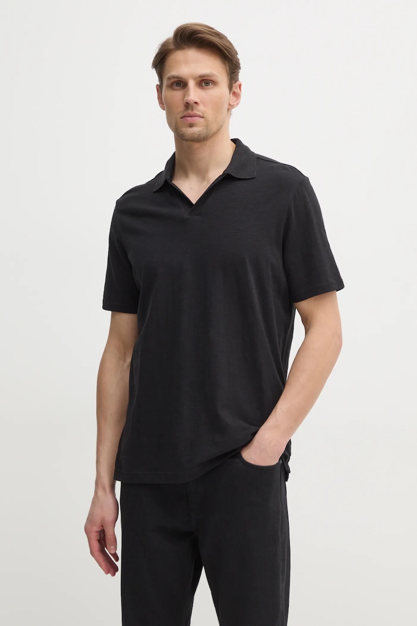 Calvin Klein  Polo tričko s lněnou směsí