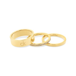 Calvin Klein Pozlacená souprava ocelových prstenů CK Trio 35000795 56 mm