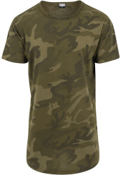 Camo Shaped Long Tee olivové camo