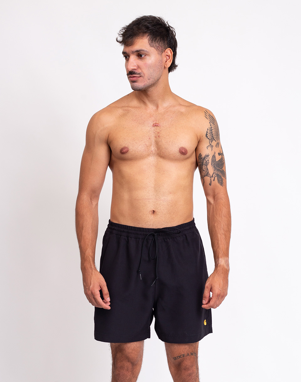 Carhartt WIP Chase Swim Trunks Black/Gold S