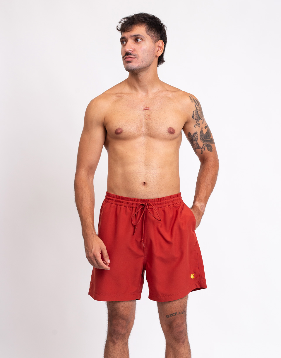 Carhartt WIP Chase Swim Trunks Oxide Red/Gold S