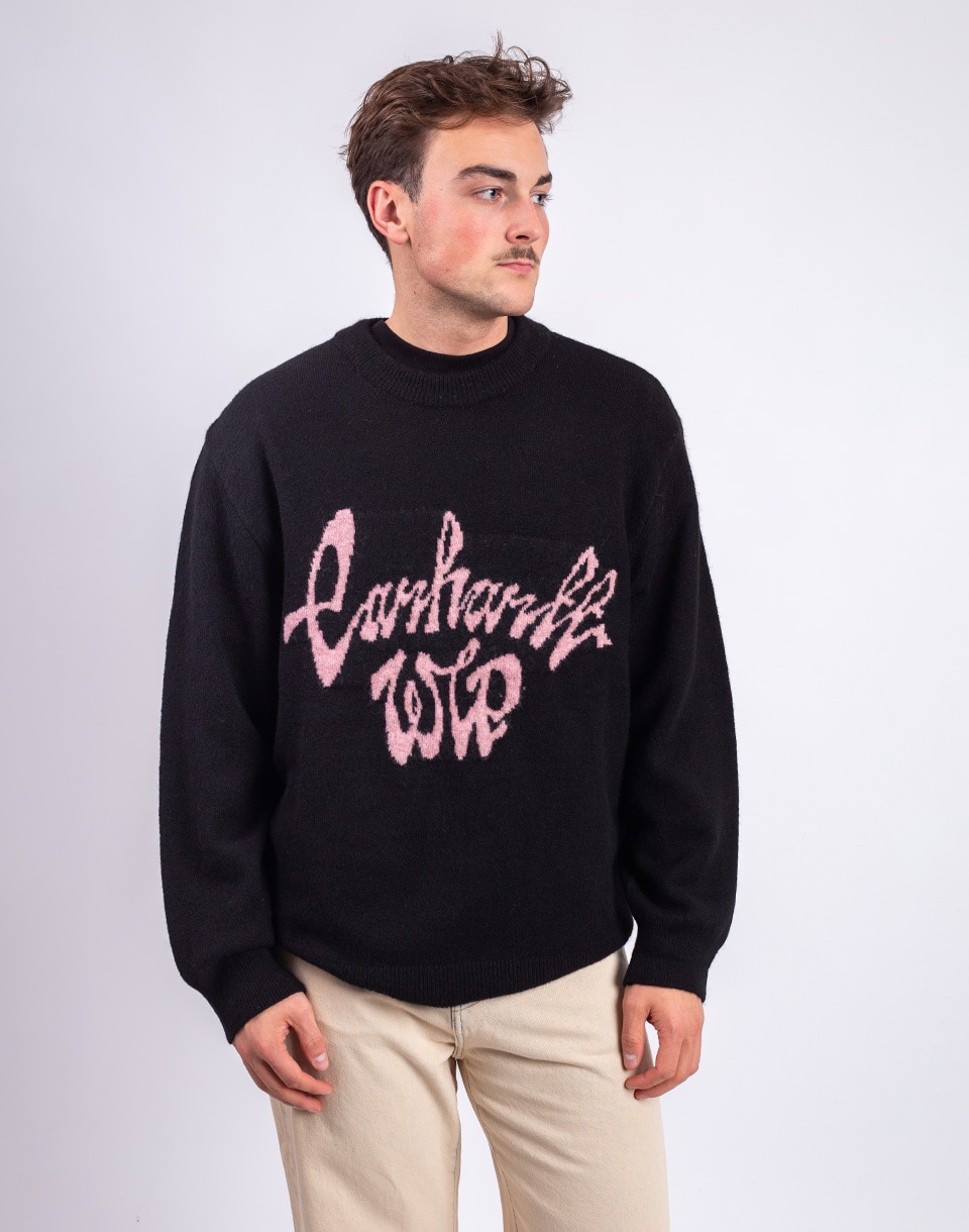 Carhartt WIP Chedda Sweater Black/Glassy Pink L