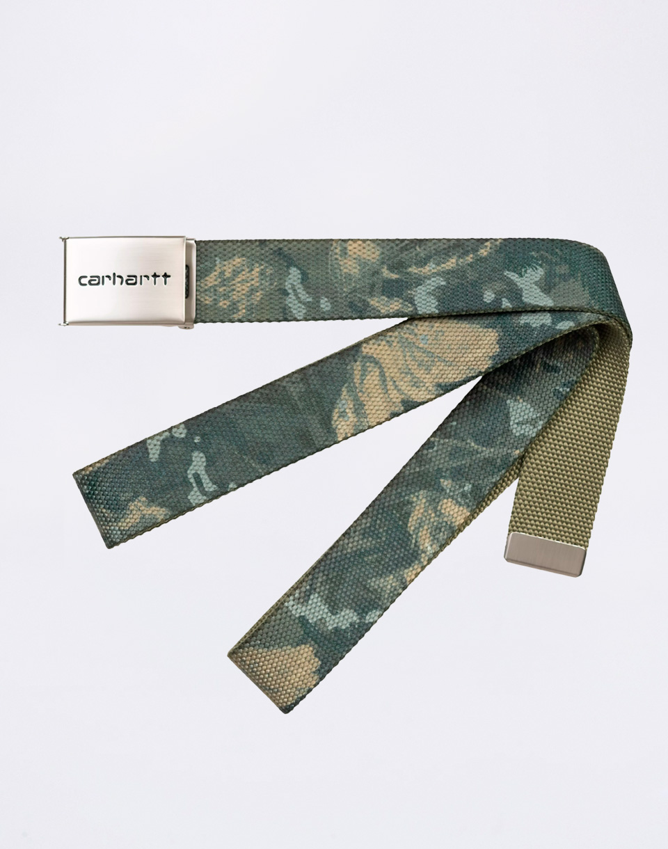 Carhartt WIP Clip Belt Chrome Camo Combi, Green