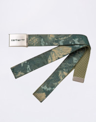 Carhartt WIP Clip Belt Chrome Camo Combi, Green