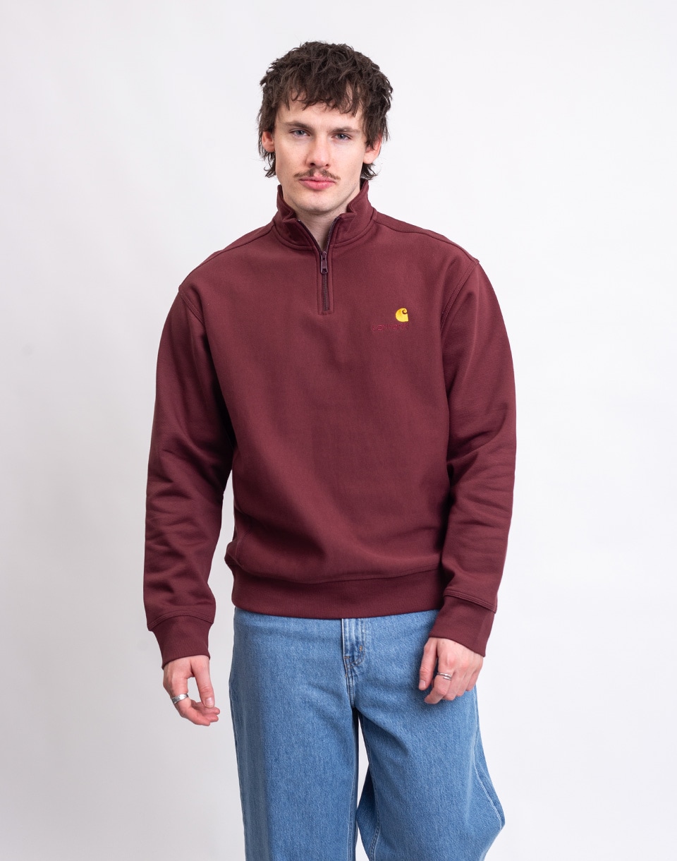 Carhartt WIP Half Zip American Script Amarone S