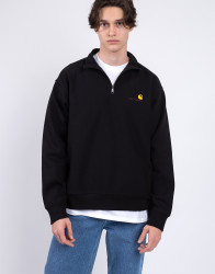 Carhartt WIP Half Zip American Script Sweat Black S