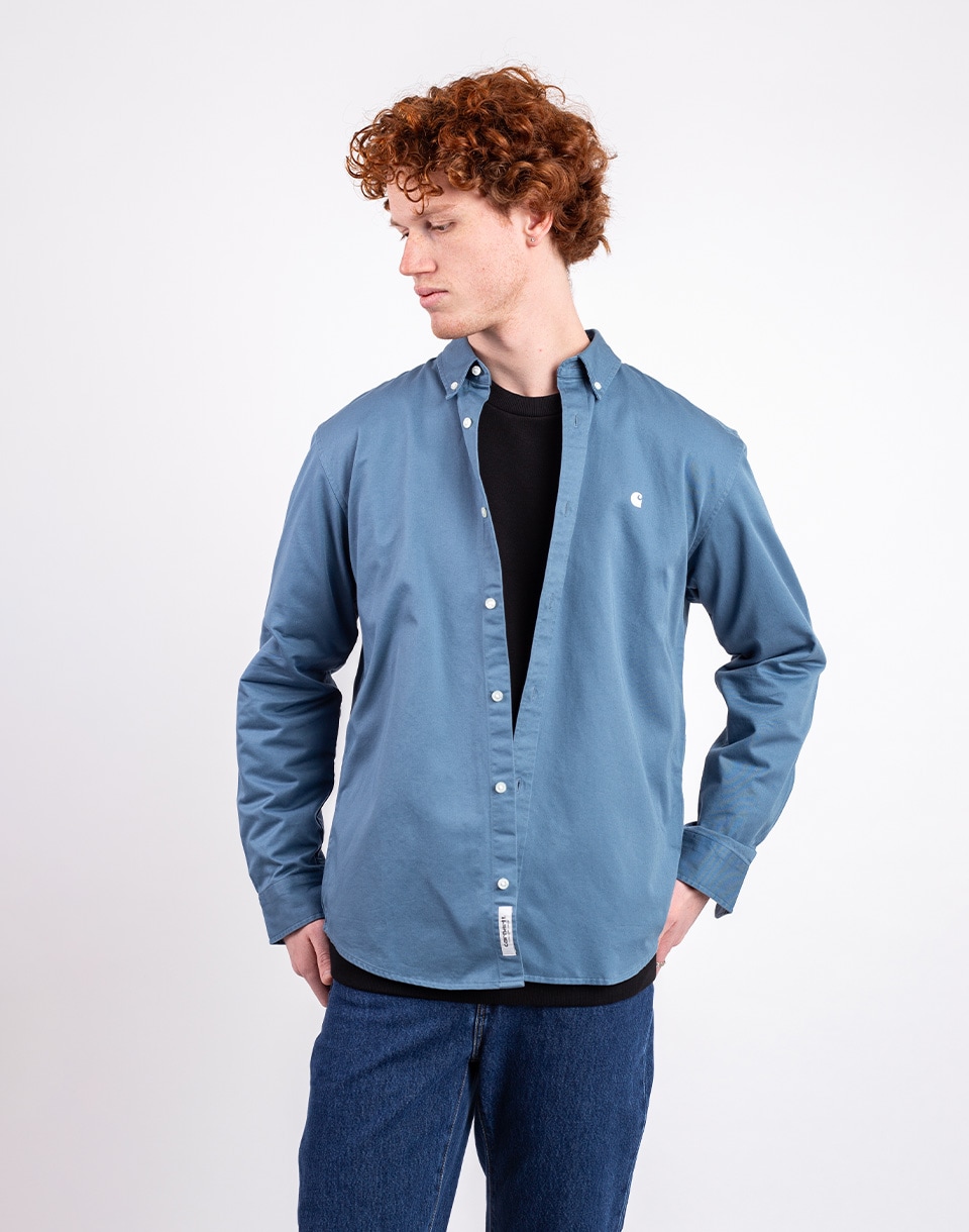 Carhartt WIP L/S Madison Shirt Icy Water/Wax S