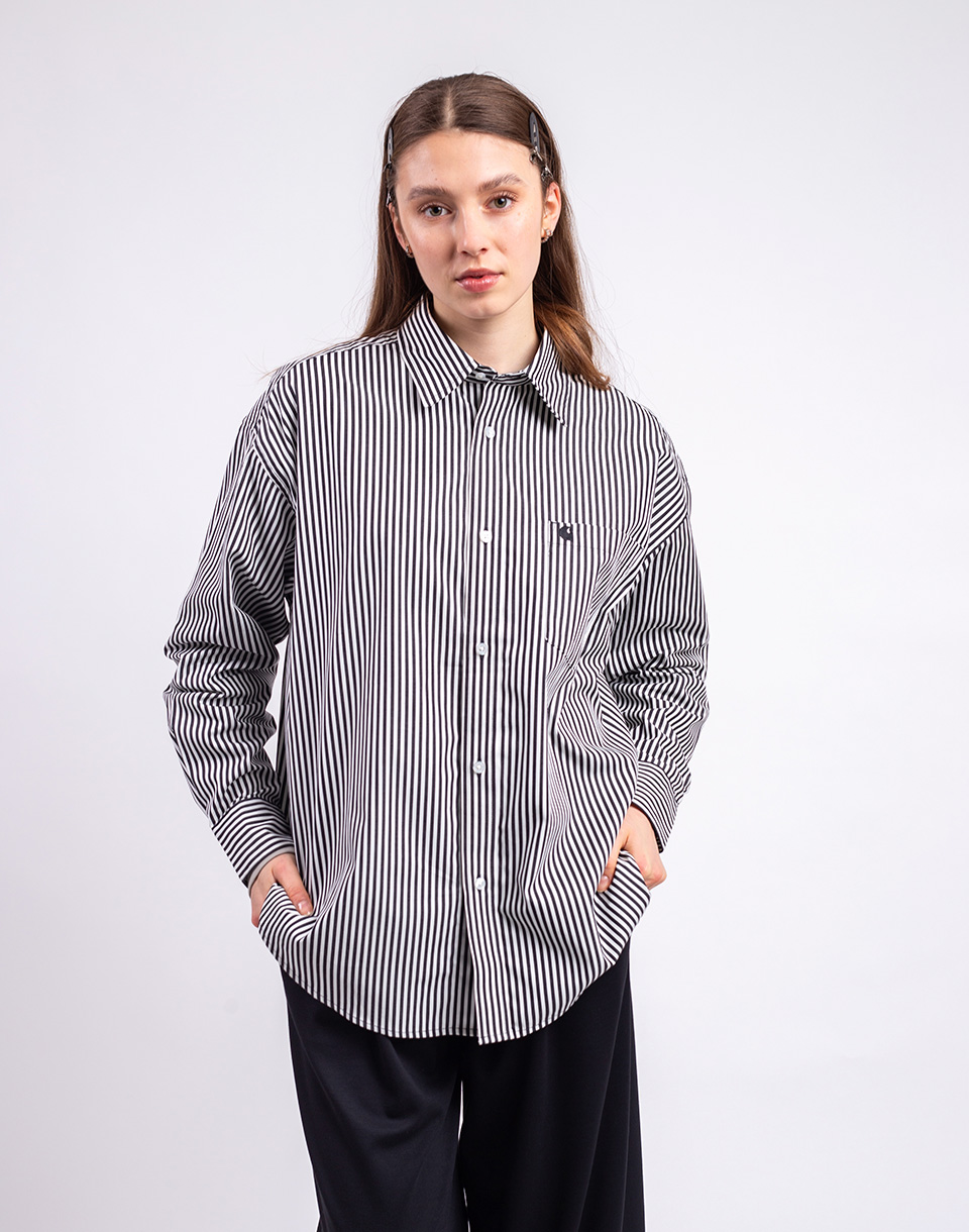 Carhartt WIP W' L/S Daldry Shirt Daldry Stripe, Black/Wax XS