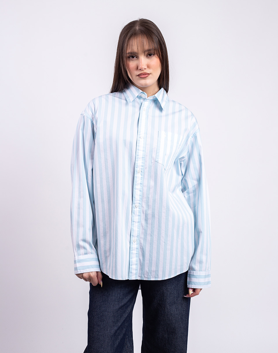 Carhartt WIP W' L/S Royce Shirt Royce Stripe, Icaria/White S