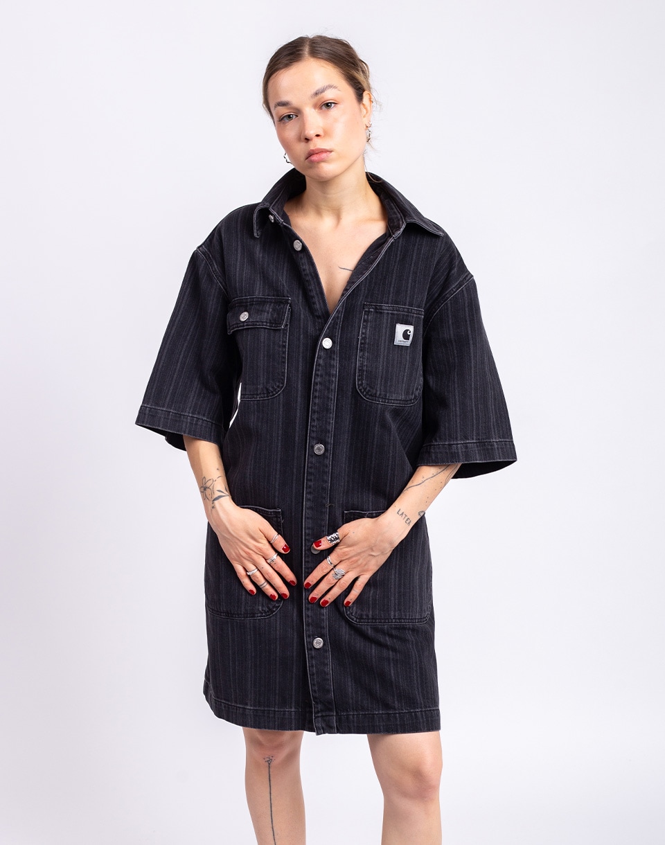 Carhartt WIP W' Rylan Dress Rylan stripe, black stone washed S