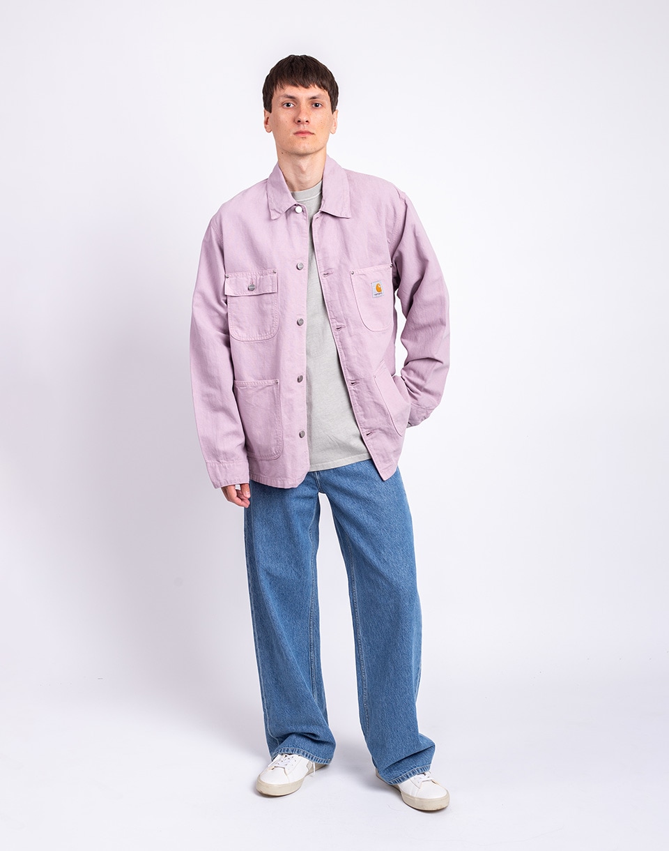 Carhartt WIP Walter Chore Coat Pink Fog garment dyed S